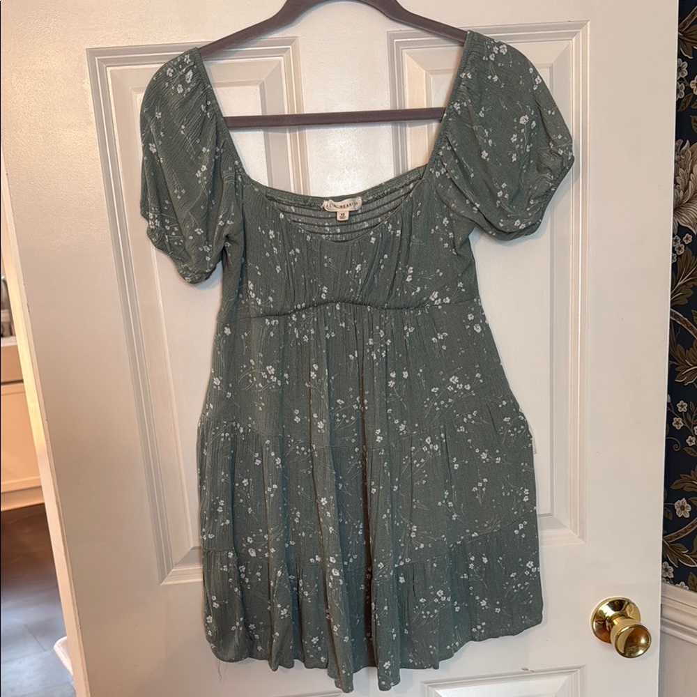 Floral Green Teen Girls Dress